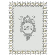 Crystal & Pearl Frame 5" x 7" - Silver