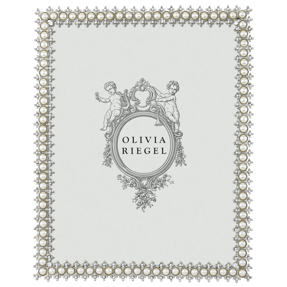 Crystal & Pearl Frame 8" x 10" - Silver