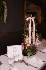 Love Bird Caged Centerpiece W/ Fresh Floral & Feathers