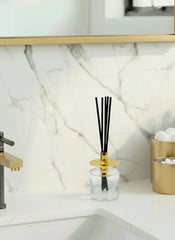 Reed Diffuser with Gold Cap, White Flower Scent