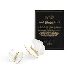 Butterfly Ginkgo Gold Decorative Objects Set of 2