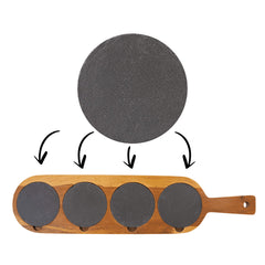 18 1/2 x 4 Acacia Wood/Slate Serving Board