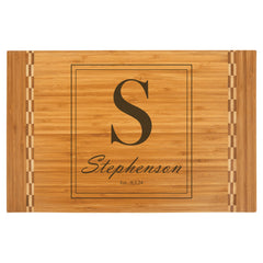 18x12 Bamboo Cutting Board with Butcher Block Inlay