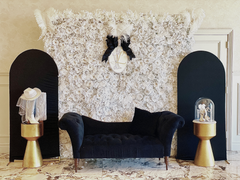 White Floral Backdrop Rental