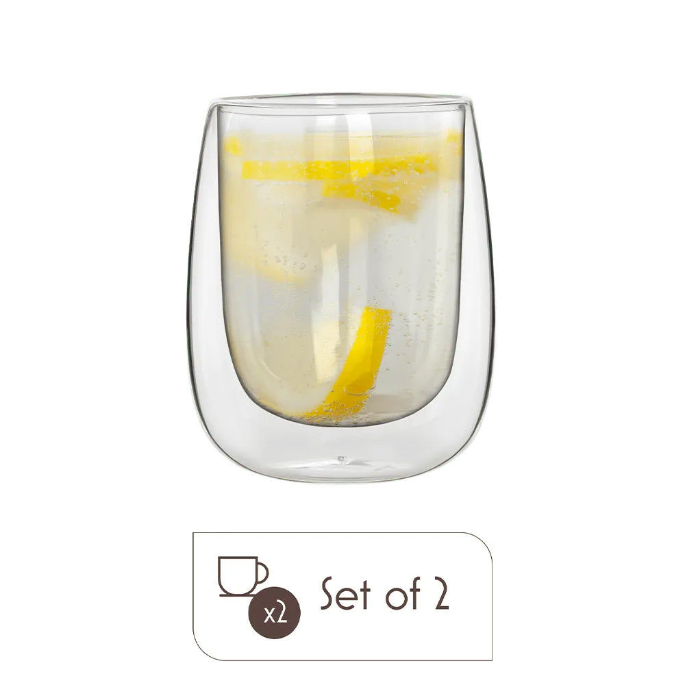 Verona Double-Wall Glass Cups - (Set of 2) 250 ml