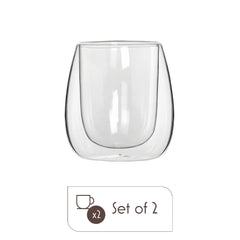 Verona Double-Wall Glass Cups - (Set of 2) 80 ml