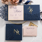 Enchanting Navy Blossom Invite