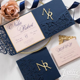 Enchanting Navy Blossom Invite