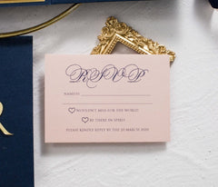 Enchanting Navy Blossom Invite