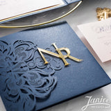 Enchanting Navy Blossom Invite