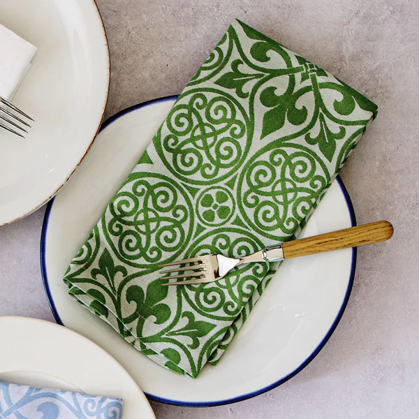 Damask Green Napkins - Set of 4