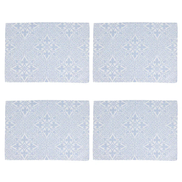 Damask Blue Placemats - Set of 4