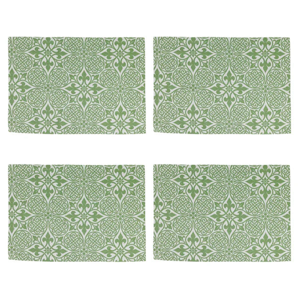 Damask Green Placemats - Set of 4