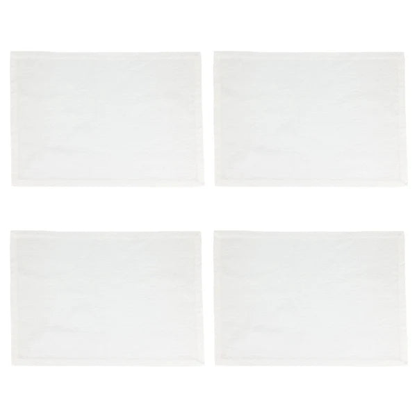 Damask White Placemats - Set of 4