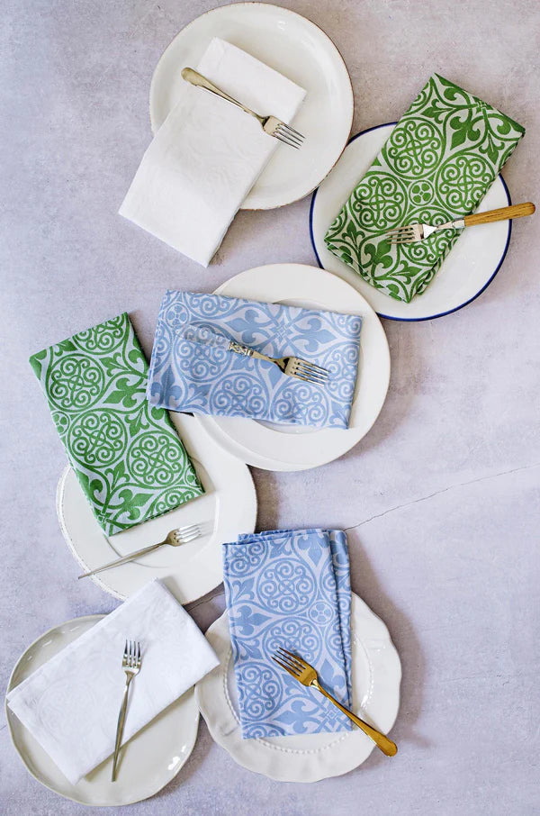 Damask Blue Placemats - Set of 4