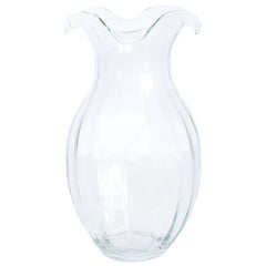 Hibiscus Glass Clear Vertical Fluted Large Vase