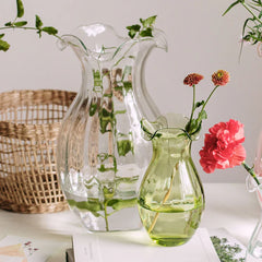Hibiscus Glass Pink Vertical Fluted Small Vase