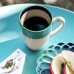 Lisbon Cobalt and Aqua Stripe Mug