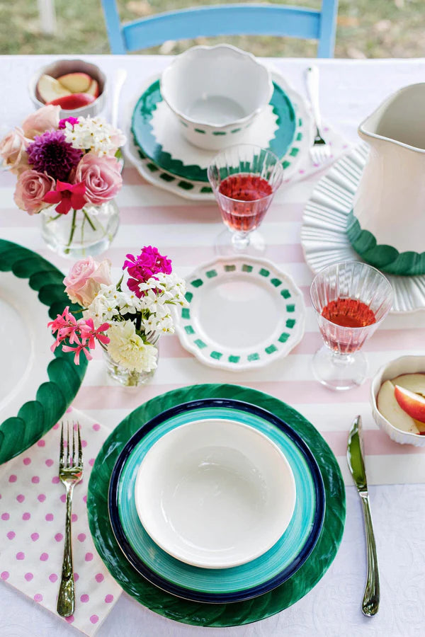 Lisbon Green Brushstroke Round Platter
