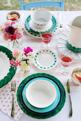 Lisbon Green Brushstroke Round Platter