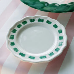 Lisbon Green Stitch Cocktail Plate