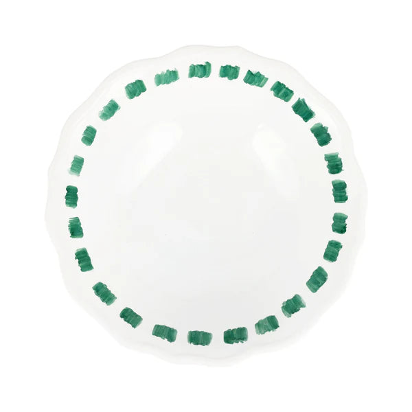 Lisbon Green Stitch Serving Bowl