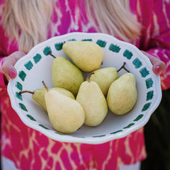 Lisbon Green Stitch Serving Bowl