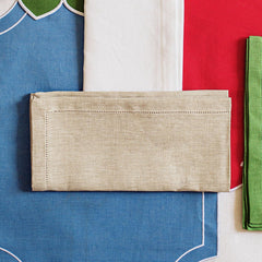 Tessuti Sage Green Rectangular Placemats with White Stitching - Set of 4