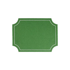 Tessuti Sage Green Rectangular Placemats with White Stitching - Set of 4