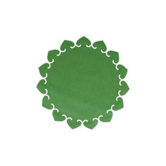 Tessuti Sage Green Round Placemats with White Stitching - Set of 4