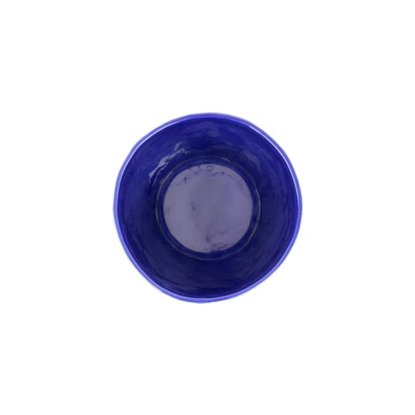 Viva Garden Cobalt Embossed Leaves Cachepot