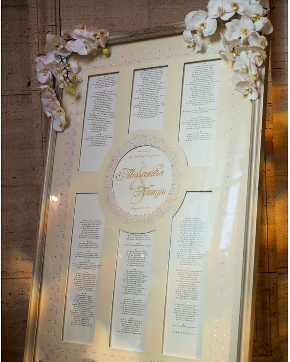 Swarovski Satin and Pearl Seating Chart Rental