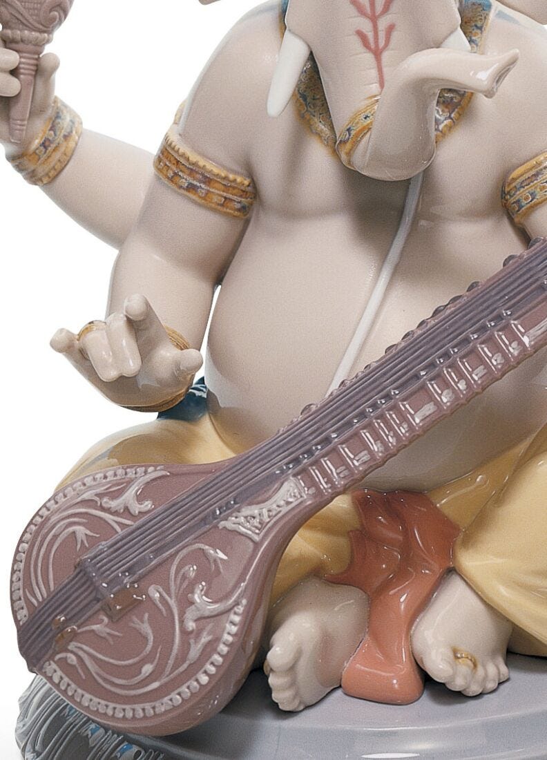 Veena Ganesha Figurine