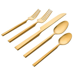 Hover Matte Gold 18/10 Stainless Steel 20 Piece Flatware Set
