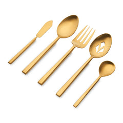 Hover Matte Gold 18/10 Stainless Steel 5 Piece Hostess Set