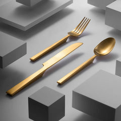 Hover Matte Gold 18/10 Stainless Steel 20 Piece Flatware Set
