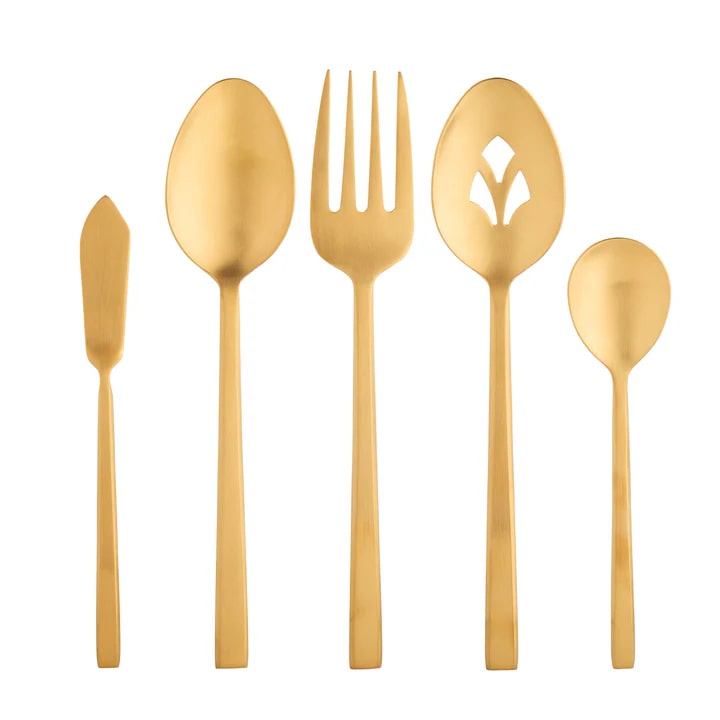 Hover Matte Gold 18/10 Stainless Steel 5 Piece Hostess Set