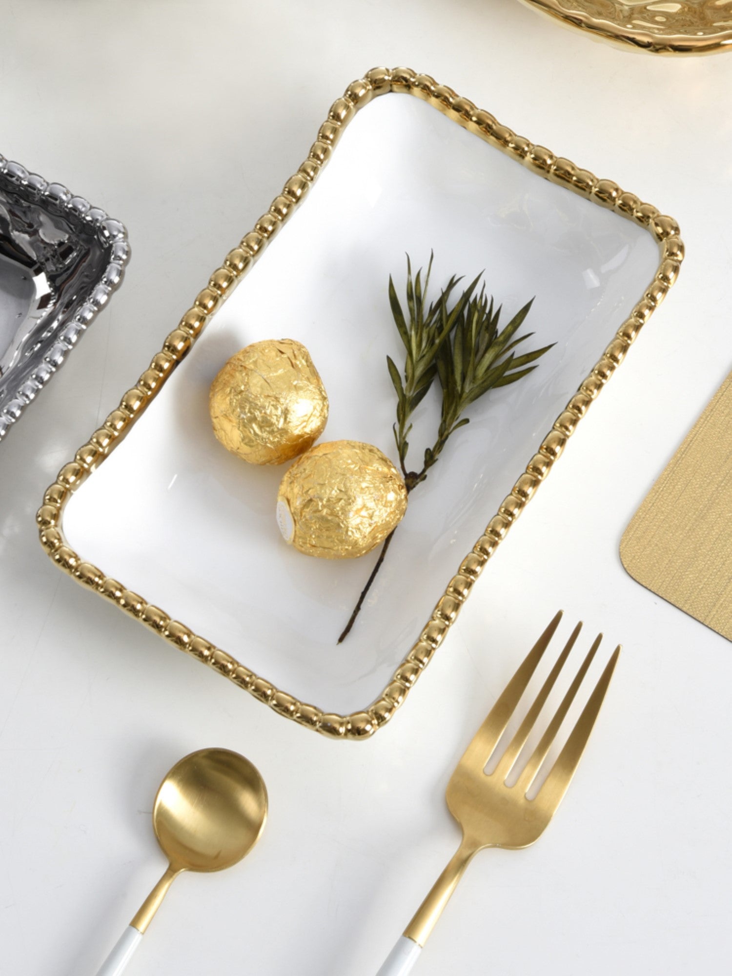 Golden Salerno Rectangular Dish