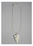 Actinia Long Pendant . White And Golden Luster