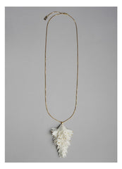 Actinia Long Pendant . White And Golden Luster