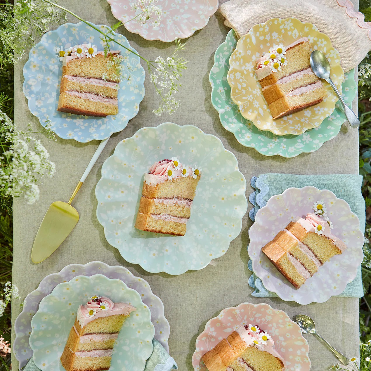 Floral Bamboo Small Plates, Assorted Set Of 6