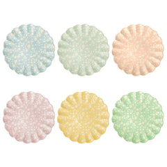 Floral Bamboo Small Plates, Assorted Set Of 6