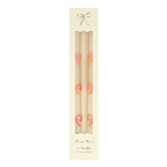 Pink Bow Taper Candles, 2 pc Set