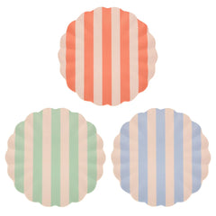 Stripey Bamboo Small Plates, Assorted Set Of 6