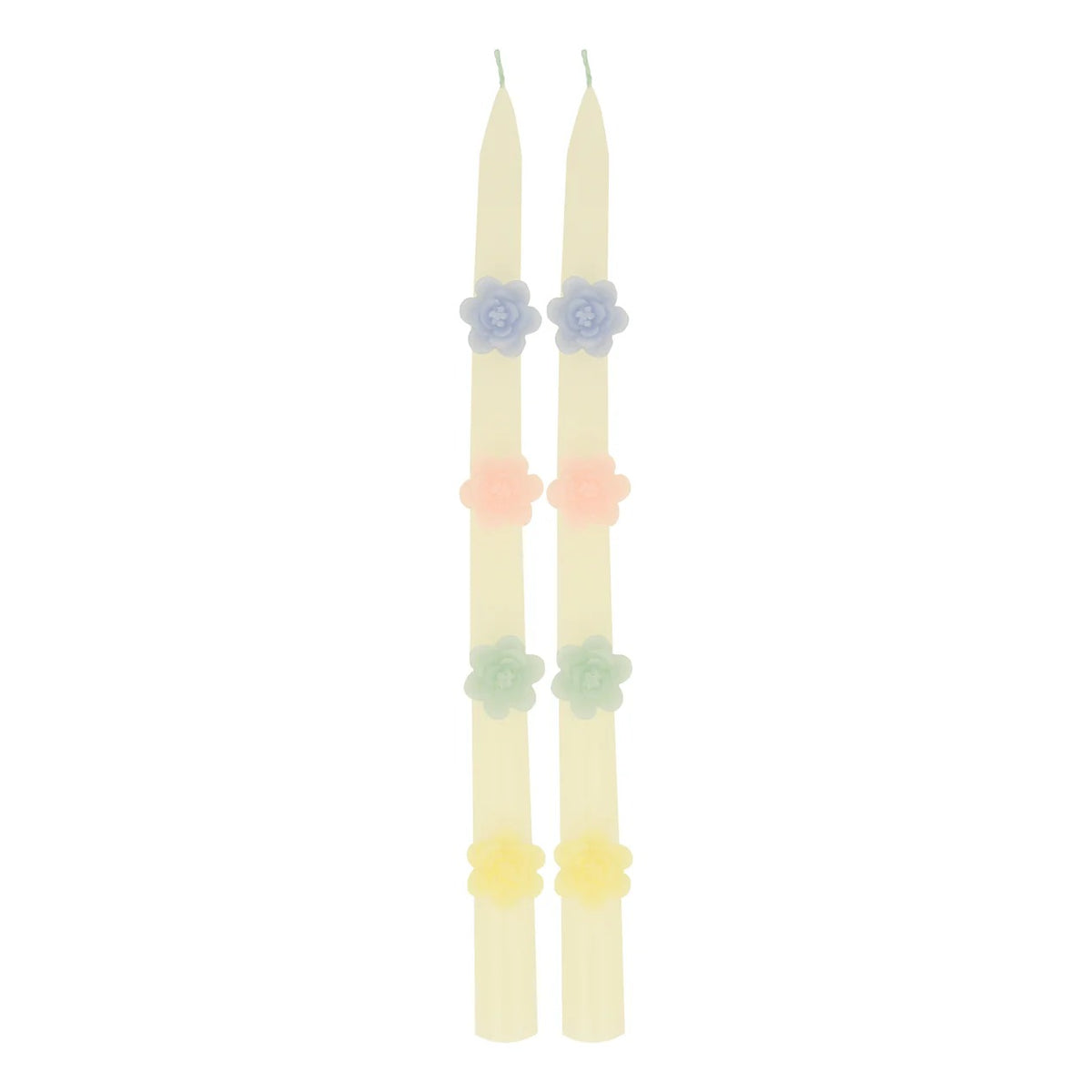 Pastel Flowers Taper Candles, 2 pc Set