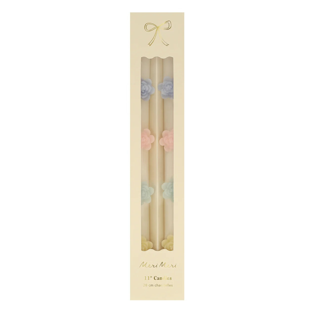 Pastel Flowers Taper Candles, 2 pc Set