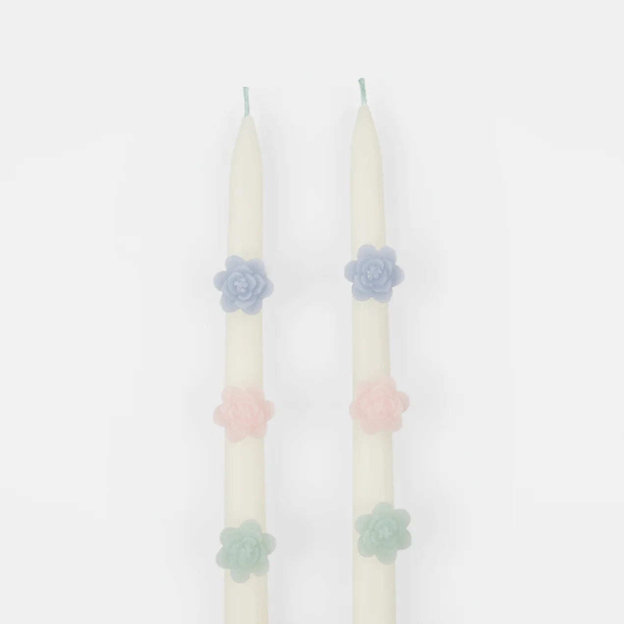 Pastel Flowers Taper Candles, 2 pc Set