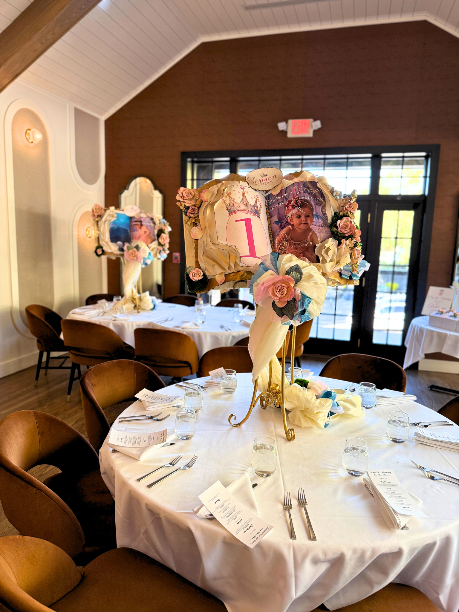 Storybook Centerpieces W/ Glittered Flowers