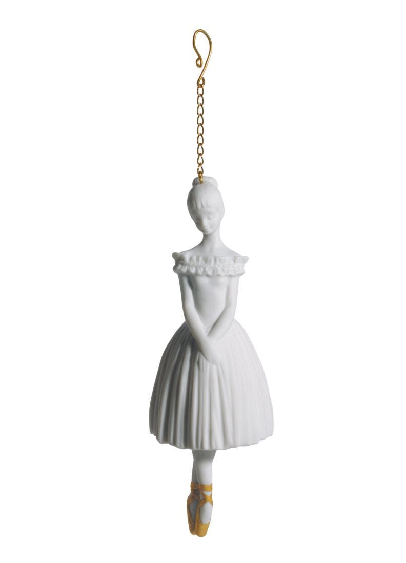 Ballerina Christmas Ornament. Golden Lustre