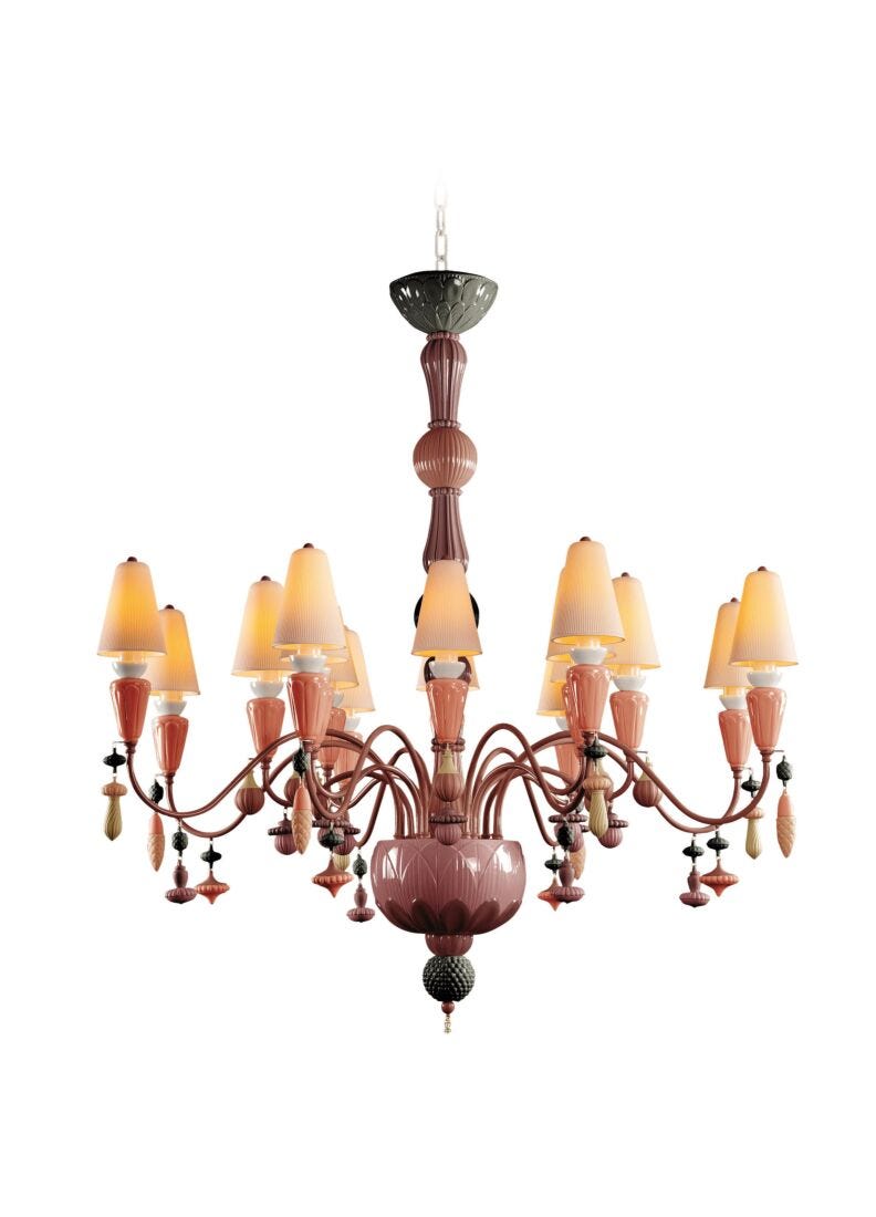 Ivy And Seed 16 Lights Chandelier, Medium Flat Model, Red Coral (US)